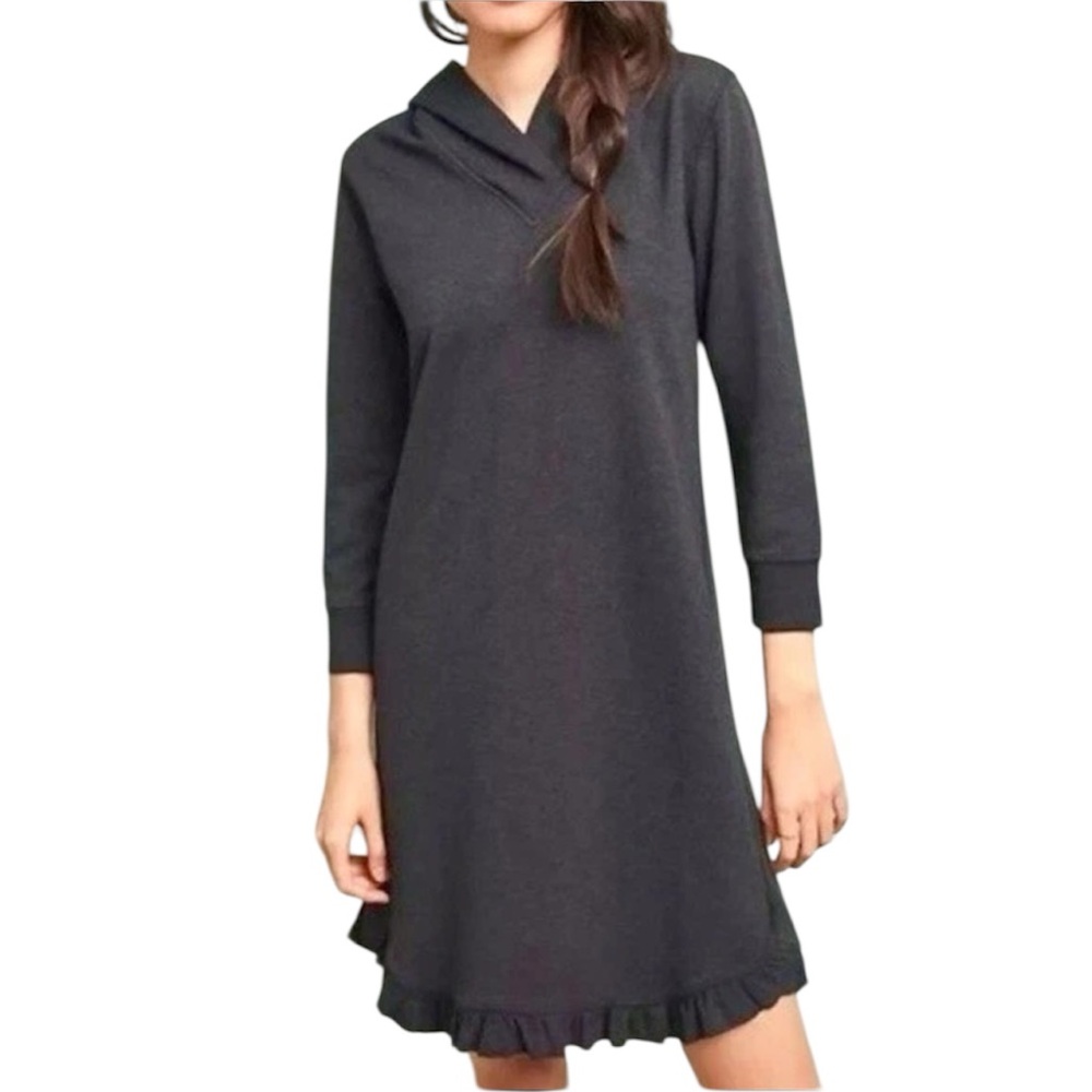 Anthropologie Sunday Avery Hooded Grey Dress XS